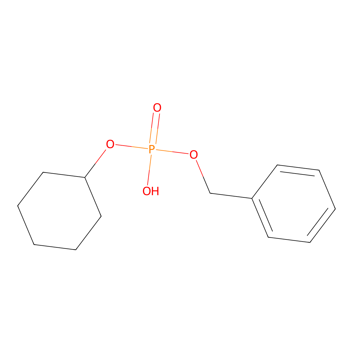 Benzyl cyclohexyl hydrogen phosphate molecular structure, CAS 51174-13-1