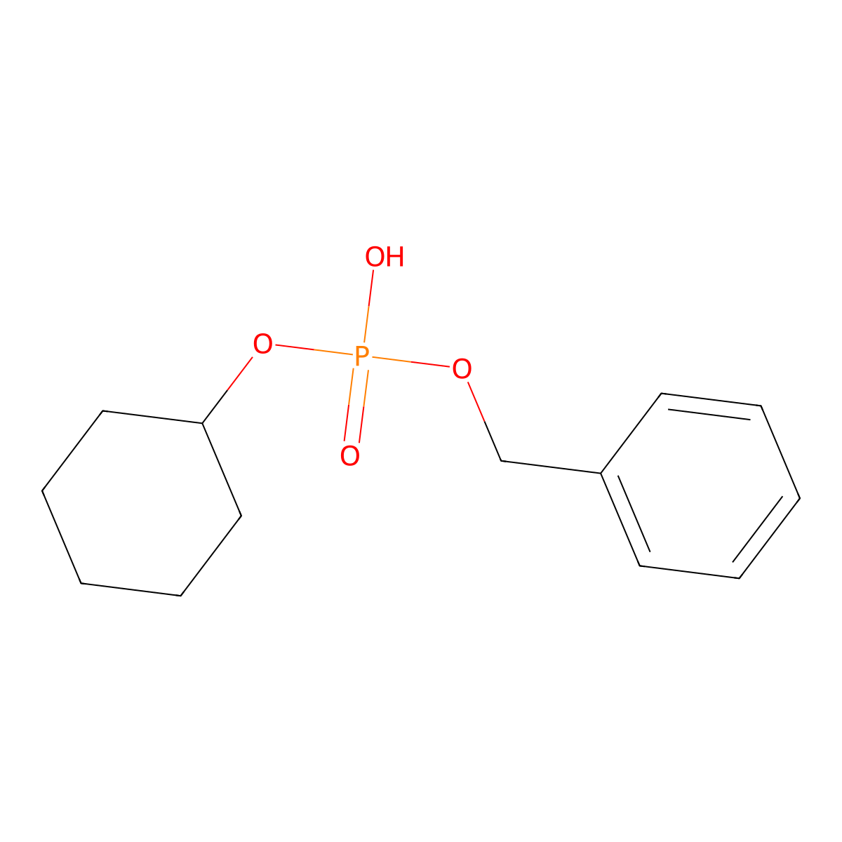 Benzyl cyclohexyl hydrogen phosphate molecular structure, CAS 51174-13-1
