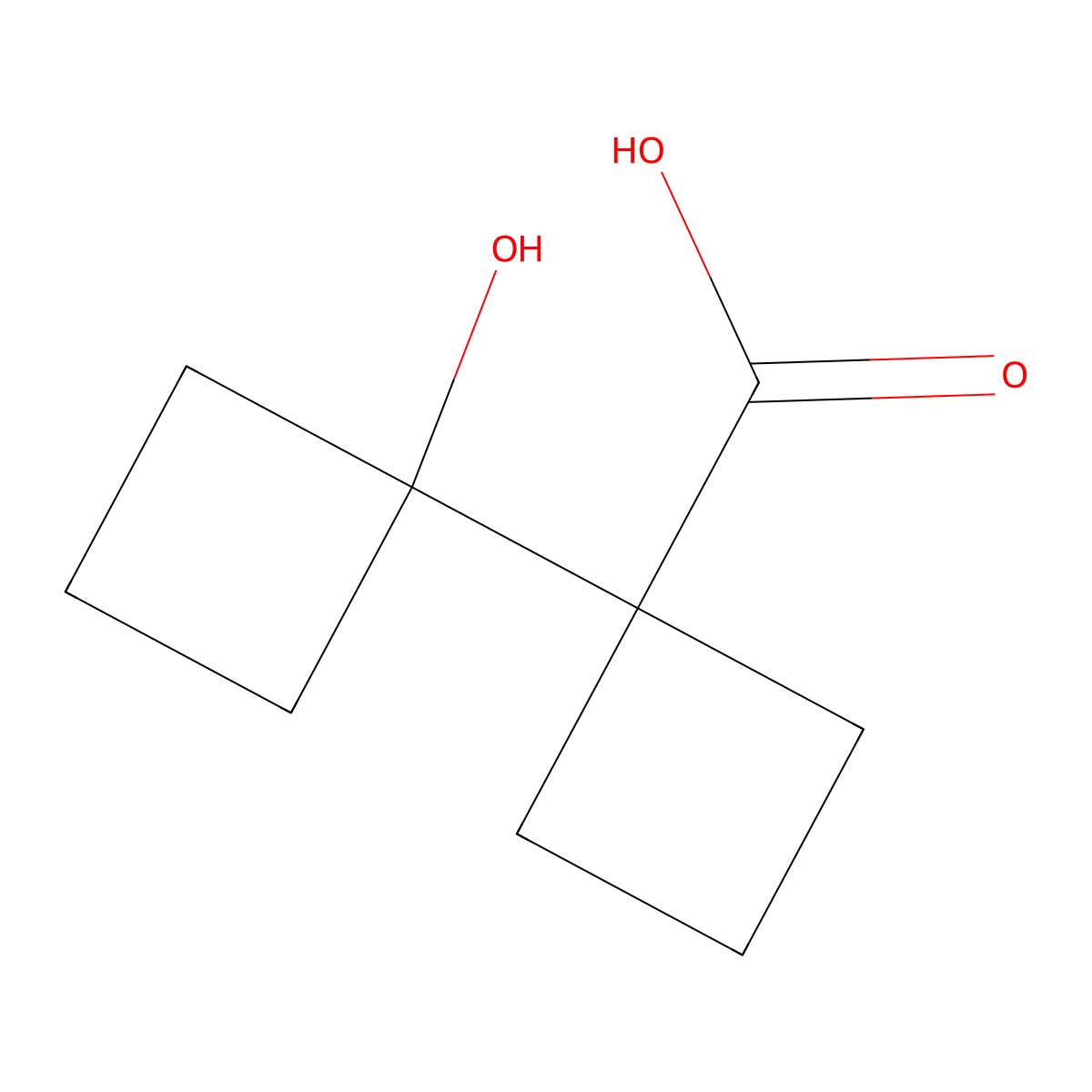 1-(1-Hydroxycyclobutyl)cyclobutane-1-carboxylic acid molecular structure, CAS 51175-05-4