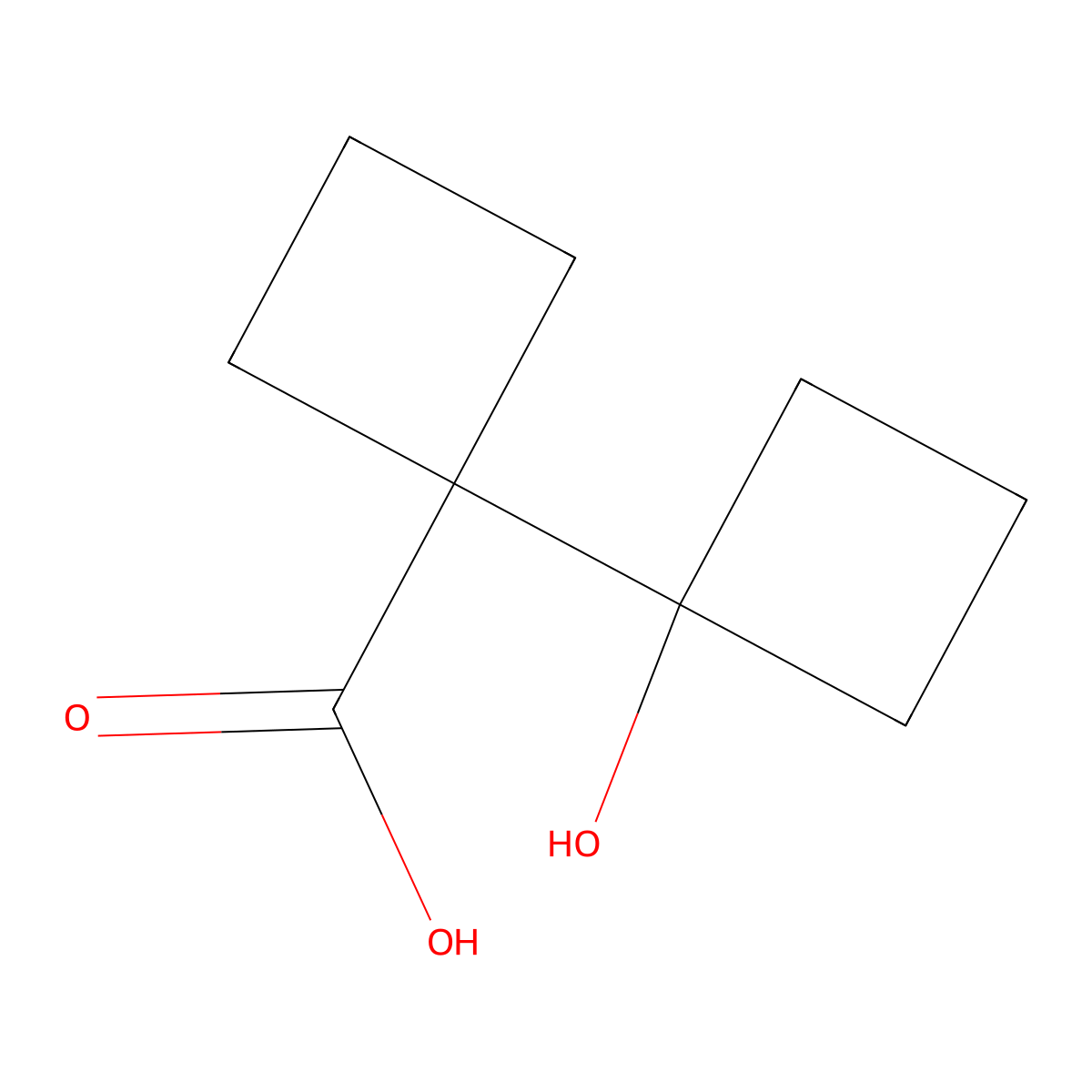 1-(1-Hydroxycyclobutyl)cyclobutane-1-carboxylic acid molecular structure, CAS 51175-05-4