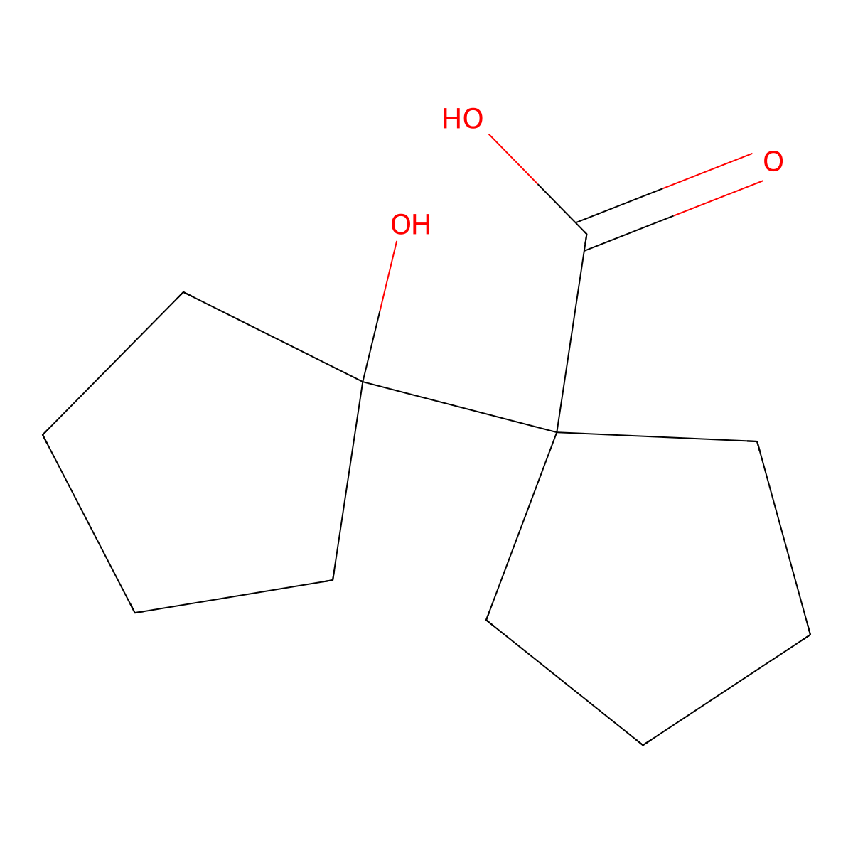 1-(1-Hydroxycyclopentyl)cyclopentane-1-carboxylic acid molecular structure, CAS 51175-09-8