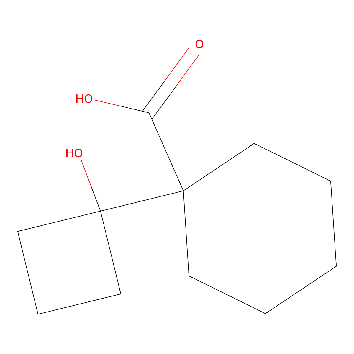 1-(1-Hydroxycyclobutyl)cyclohexane-1-carboxylic acid molecular structure, CAS 51175-11-2