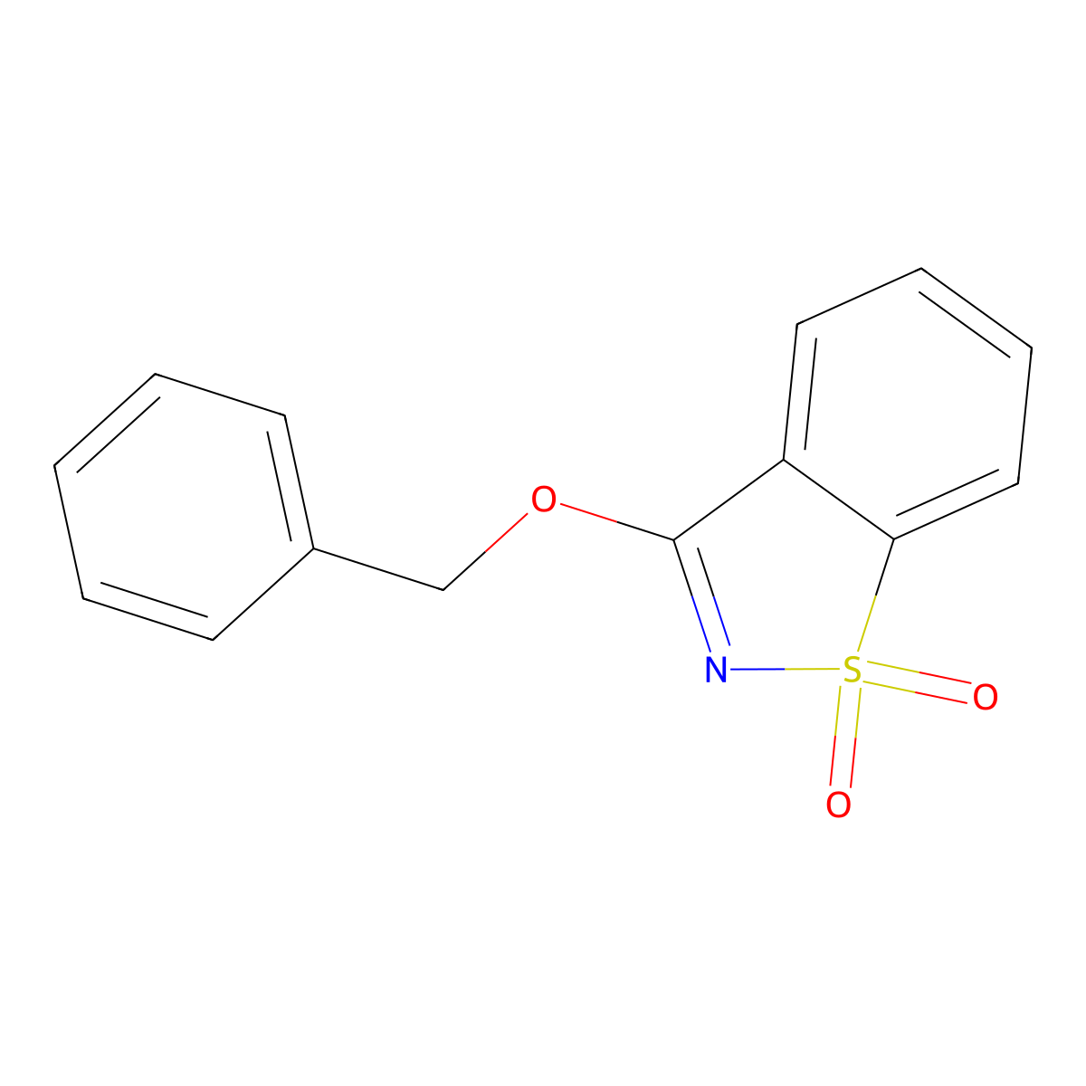1,2-Benzisothiazole, 3-(phenylmethoxy)-, 1,1-dioxide molecular structure, CAS 51176-79-5