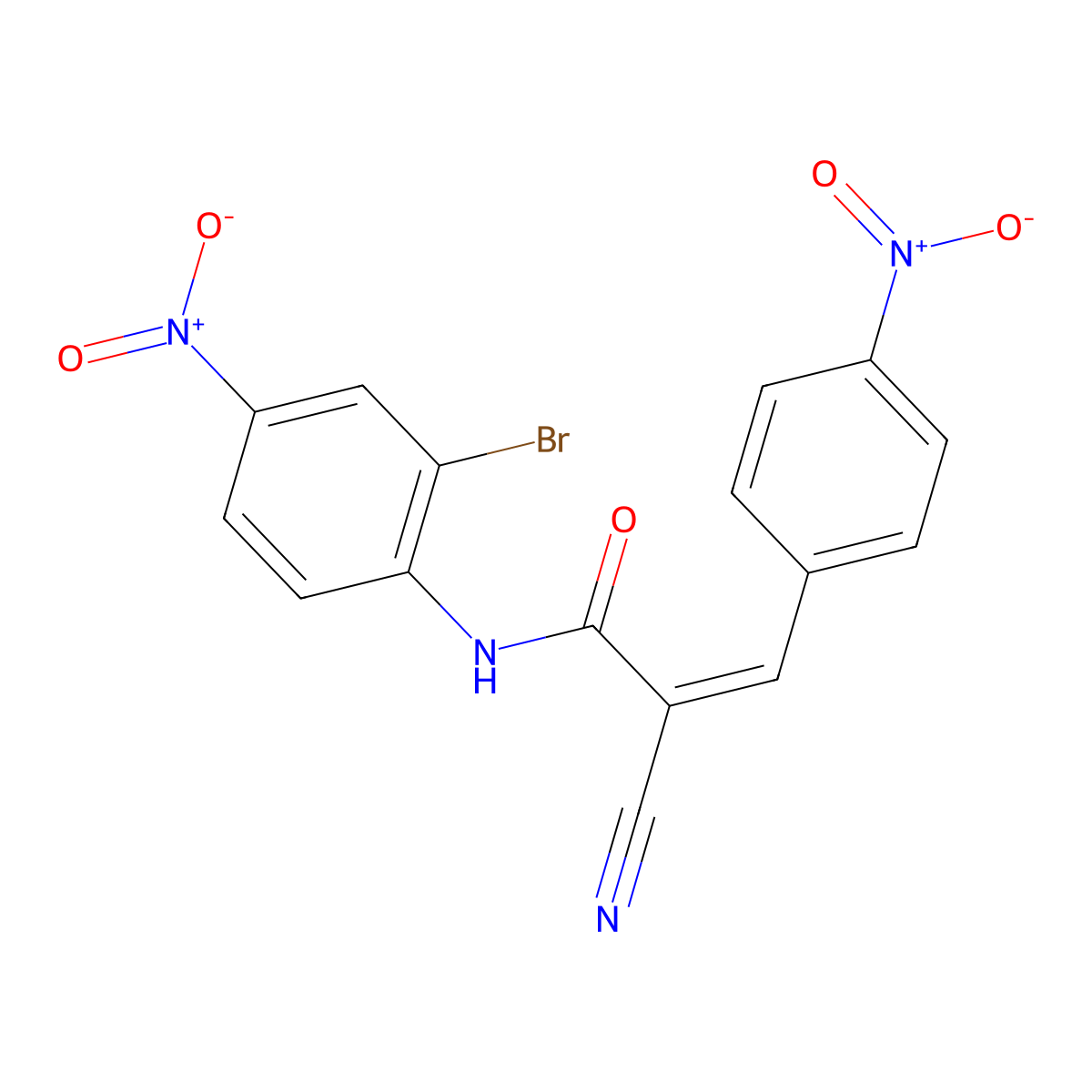 N-(2-bromo-4-nitrophenyl)-2-cyano-3-(4-nitrophenyl)prop-2-enamide molecular structure, CAS 5118-62-7