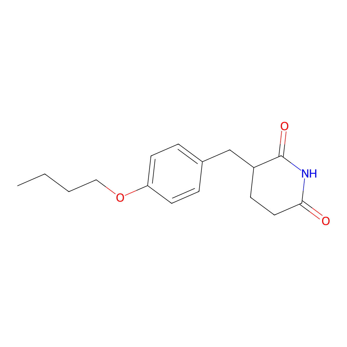 3-[(4-Butoxyphenyl)methyl]piperidine-2,6-dione molecular structure, CAS 51180-40-6