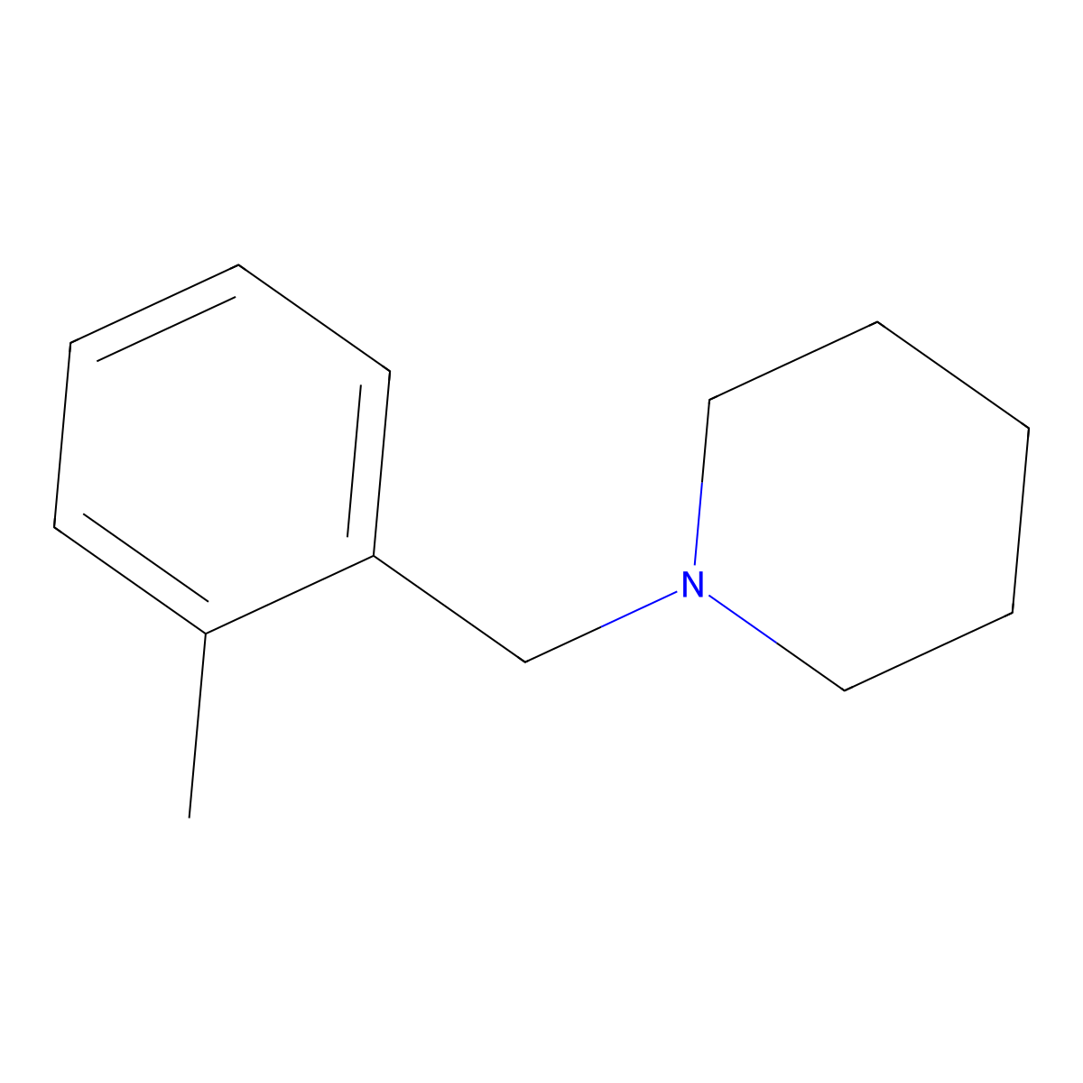 1-(2-Methylbenzyl)piperidine molecular structure, CAS 51180-63-3