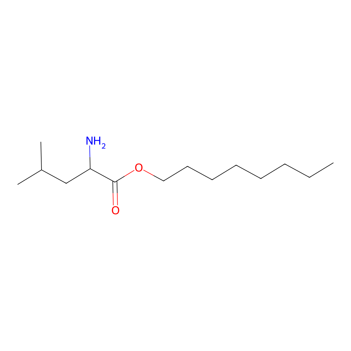 Octyl 2-amino-4-methylpentanoate molecular structure, CAS 51181-88-5