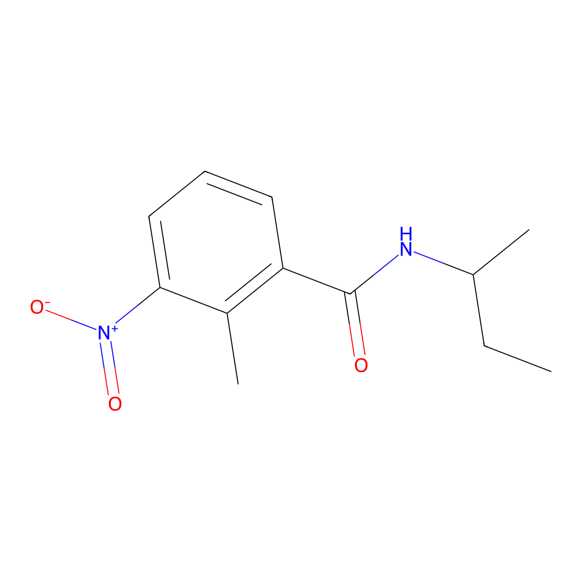 N-(butan-2-yl)-2-methyl-3-nitrobenzamide molecular structure, CAS 51186-28-8