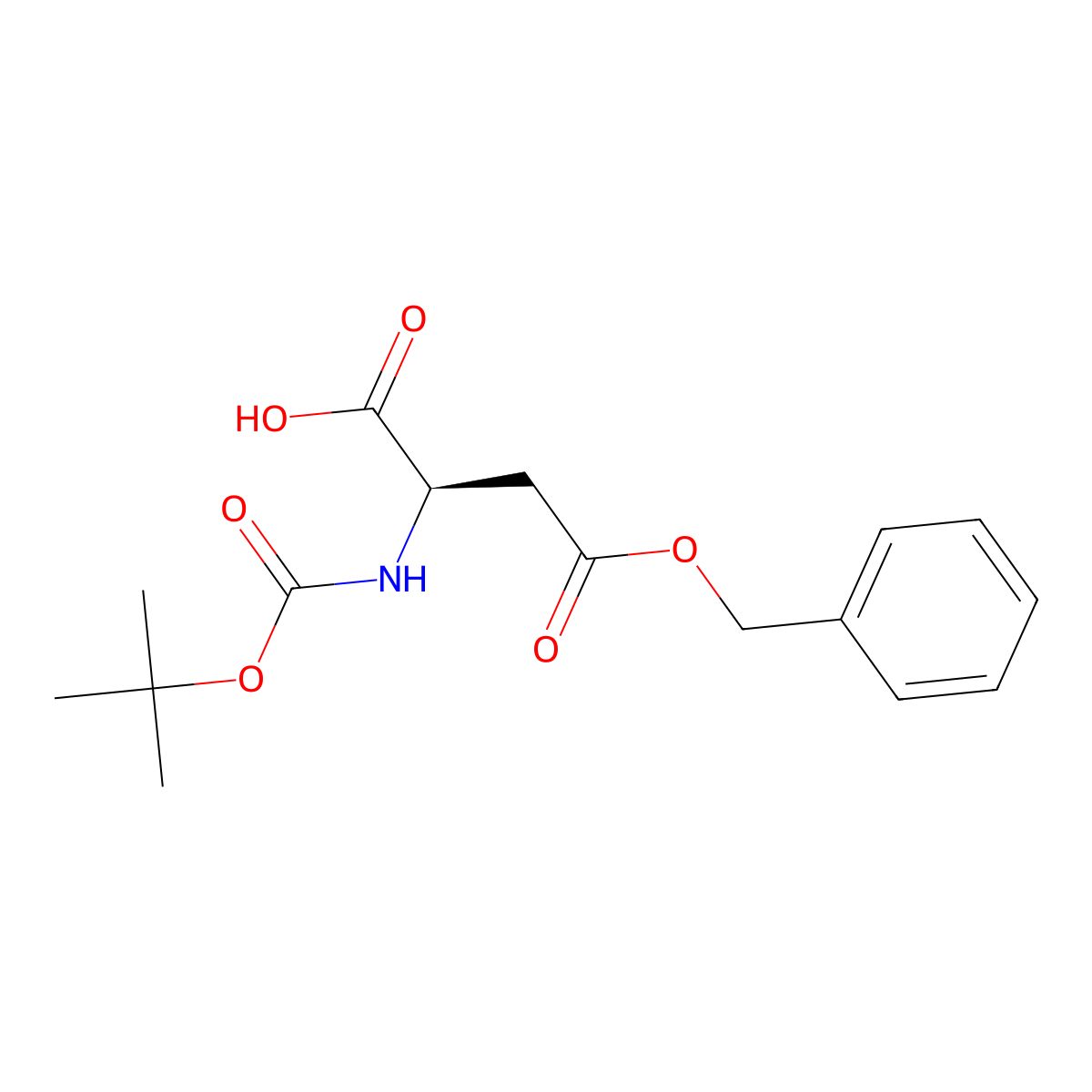 Boc-D-Asp(OBzl)-OH molecular structure, CAS 51186-58-4