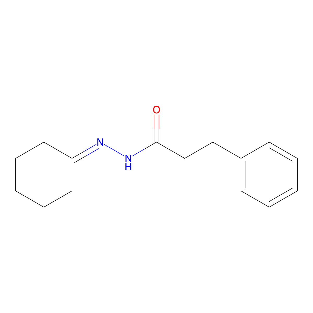 N'-cyclohexylidene-3-phenylpropanohydrazide molecular structure, CAS 5119-98-2