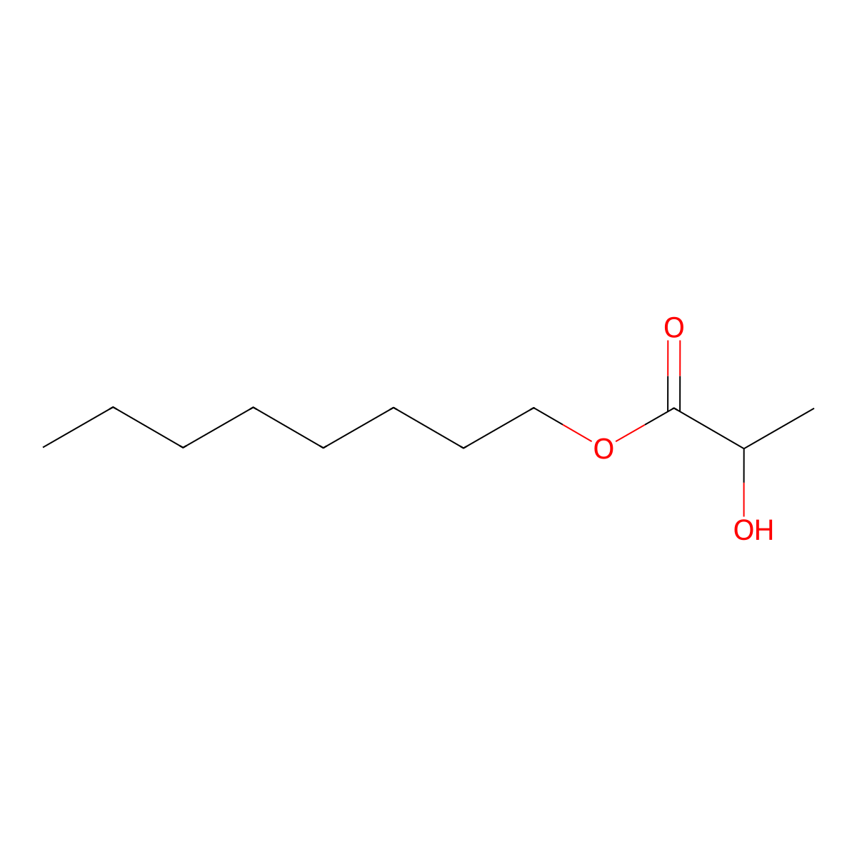 Propanoic acid, 2-hydroxy-, octyl ester, (2S)- molecular structure, CAS 51191-33-4