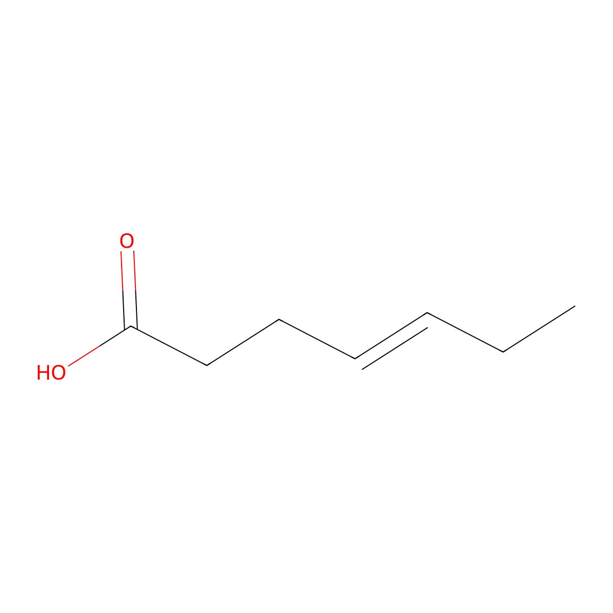 (4E)-4-Heptenoic acid molecular structure, CAS 51193-78-3