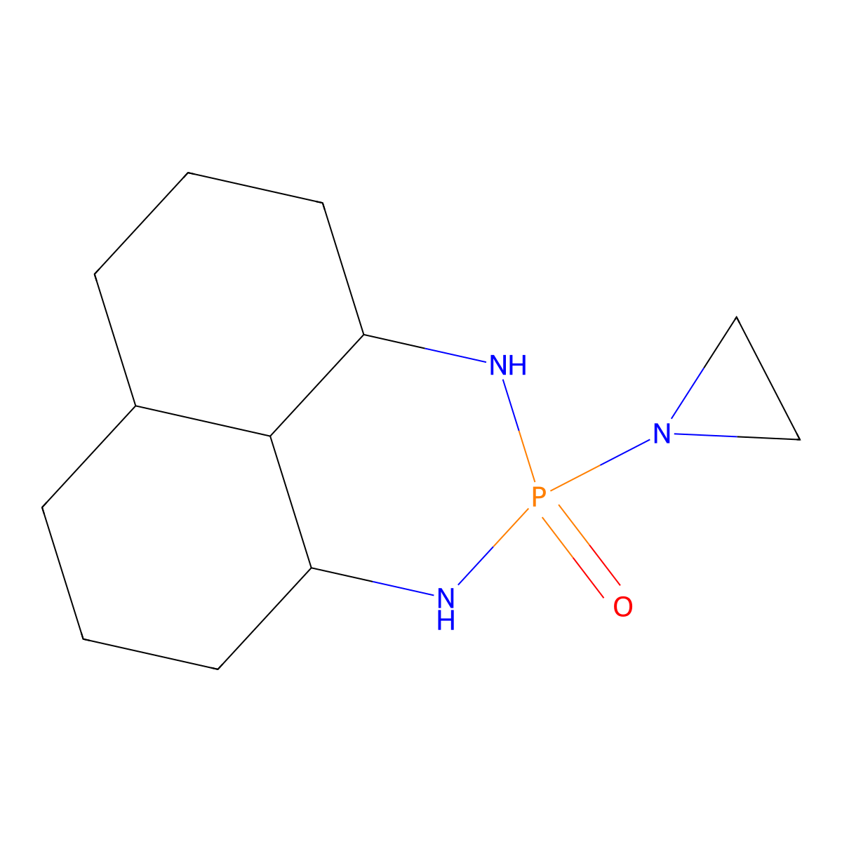 2-(1-Aziridinyl)-dodecahydronaphtho(1,8-de)-1,3,2-diazaphosphorine 2-oxide molecular structure, CAS 512-32-3