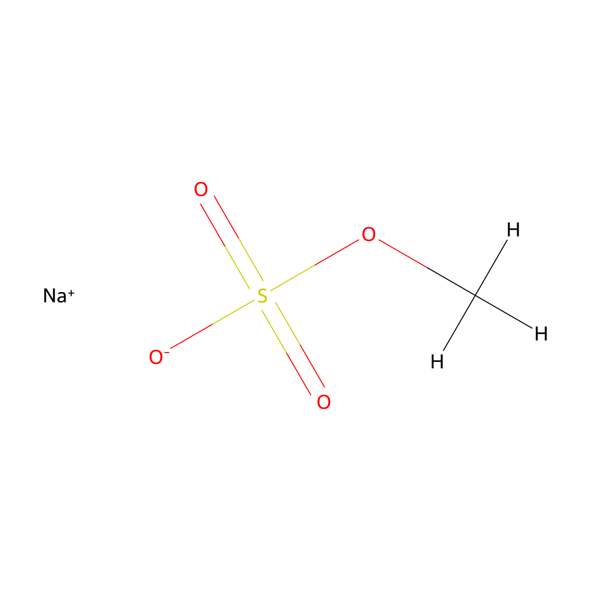Methyl sulfate, sodium salt molecular structure, CAS 512-42-5