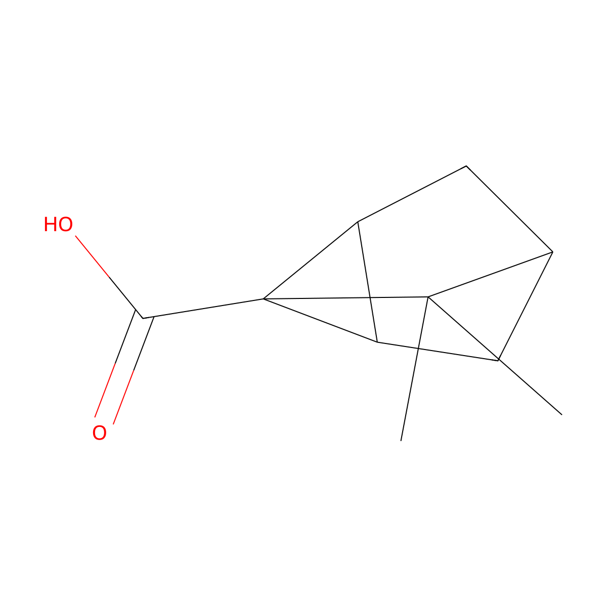 Tricyclo(2.2.1.02,6)heptane-1-carboxylic acid, 7,7-dimethyl- molecular structure, CAS 512-60-7