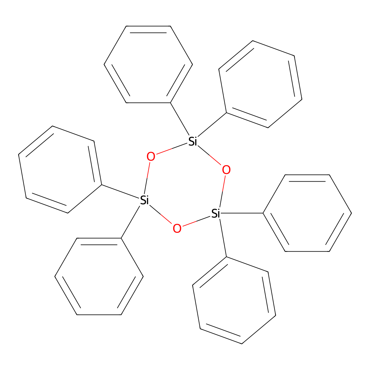 Hexaphenylcyclotrisiloxane molecular structure, CAS 512-63-0