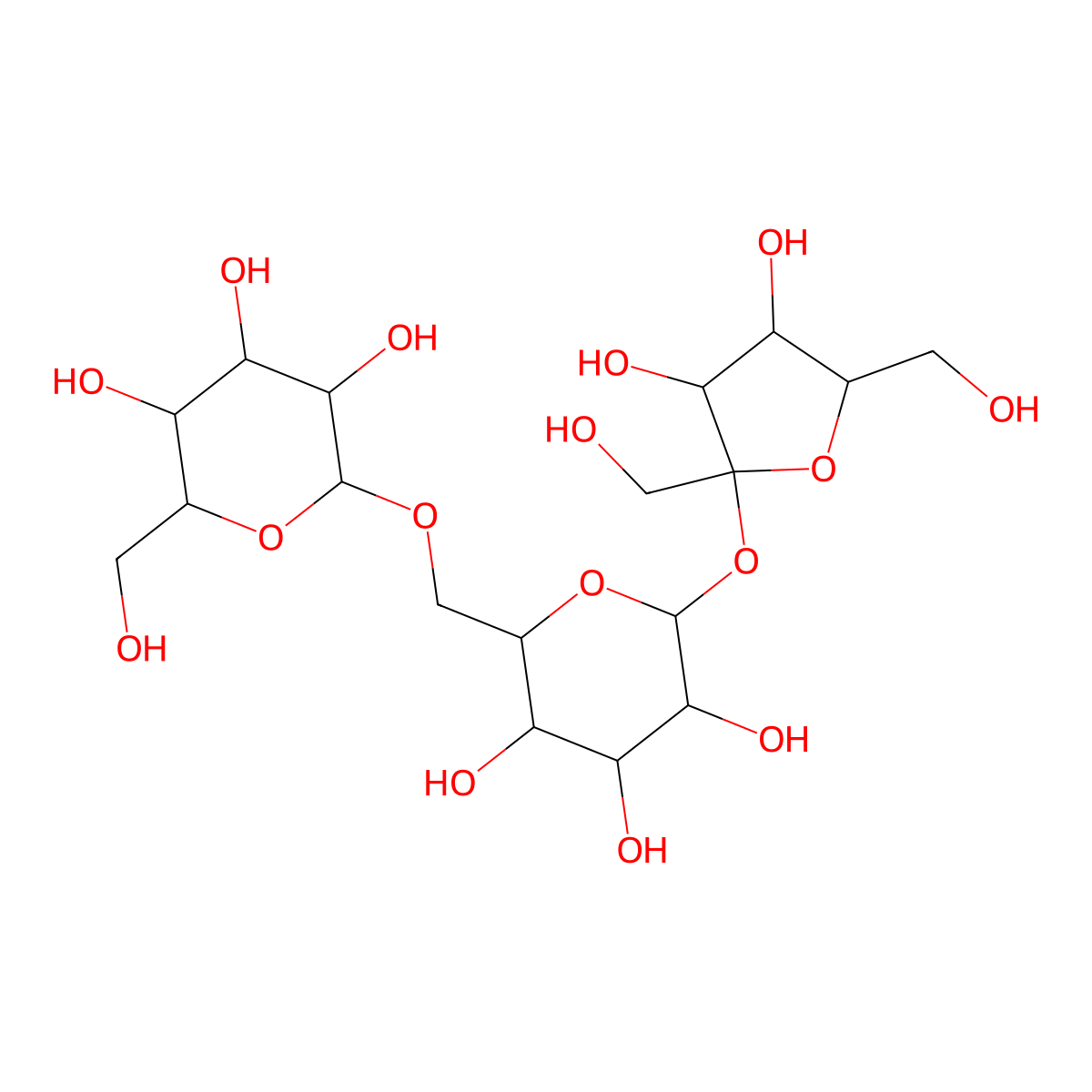 Raffinose molecular structure, CAS 512-69-6