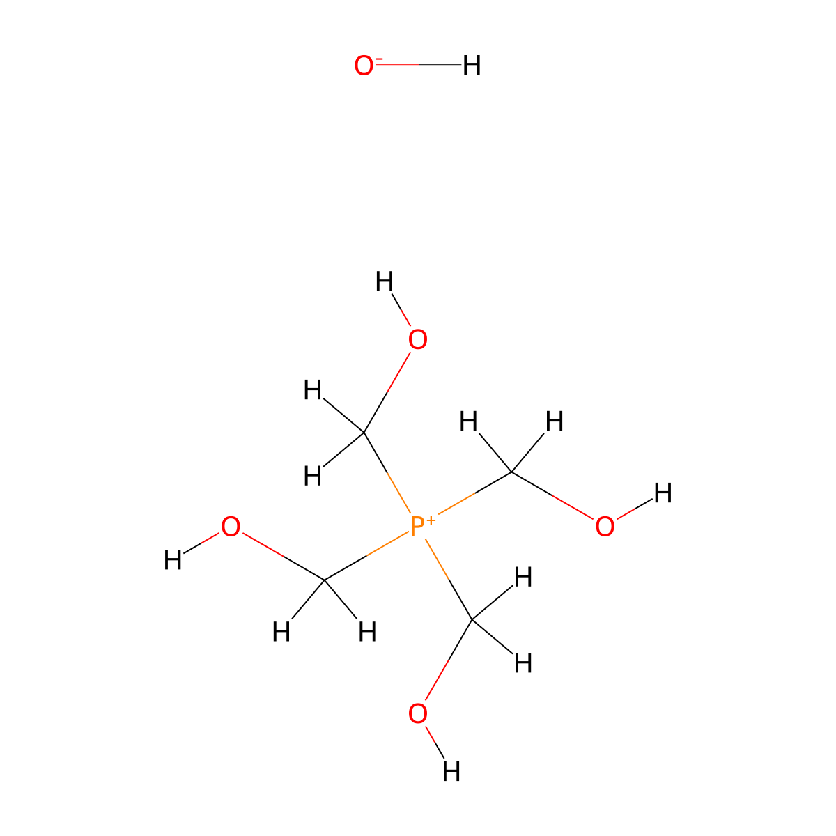 Phosphonium, tetrakis(hydroxymethyl)-, hydroxide (1:1) molecular structure, CAS 512-82-3