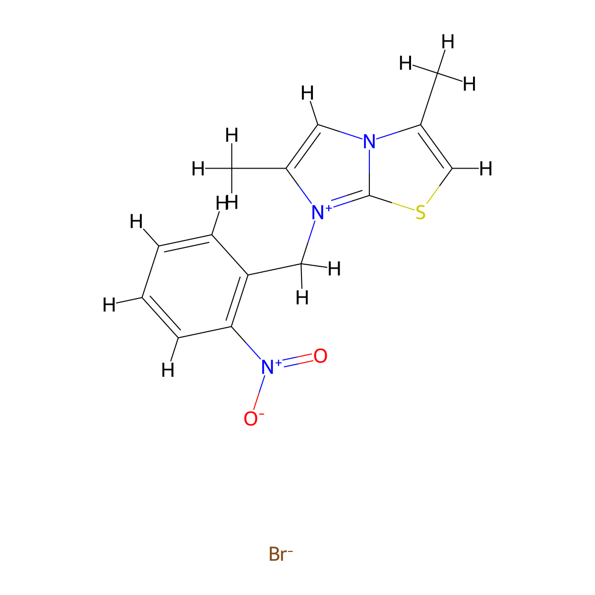 3,6-Dimethyl-7-[(2-nitrophenyl)methyl]imidazo[2,1-b][1,3]thiazol-7-ium bromide molecular structure, CAS 5120-62-7