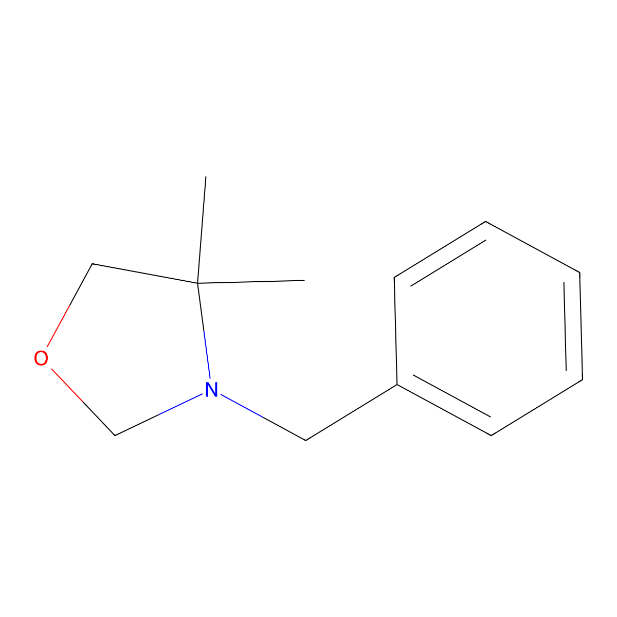 3-Benzyl-4,4-dimethyl-1,3-oxazolidine molecular structure, CAS 51200-90-9