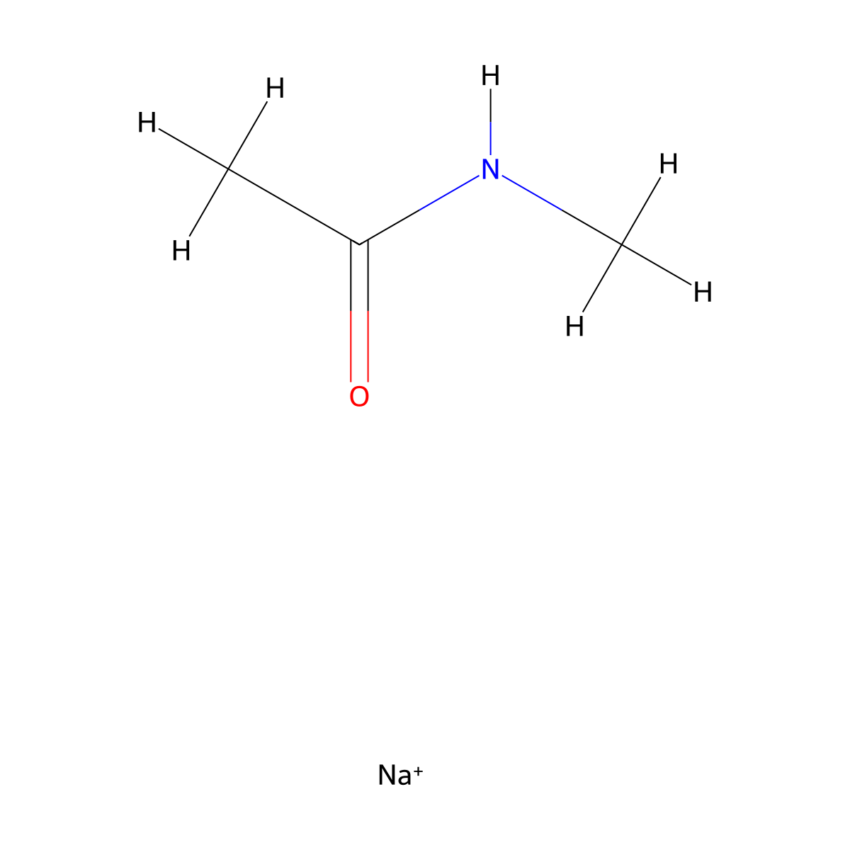 Acetamide, N-methyl-, sodium salt (1:1) molecular structure, CAS 51206-97-4
