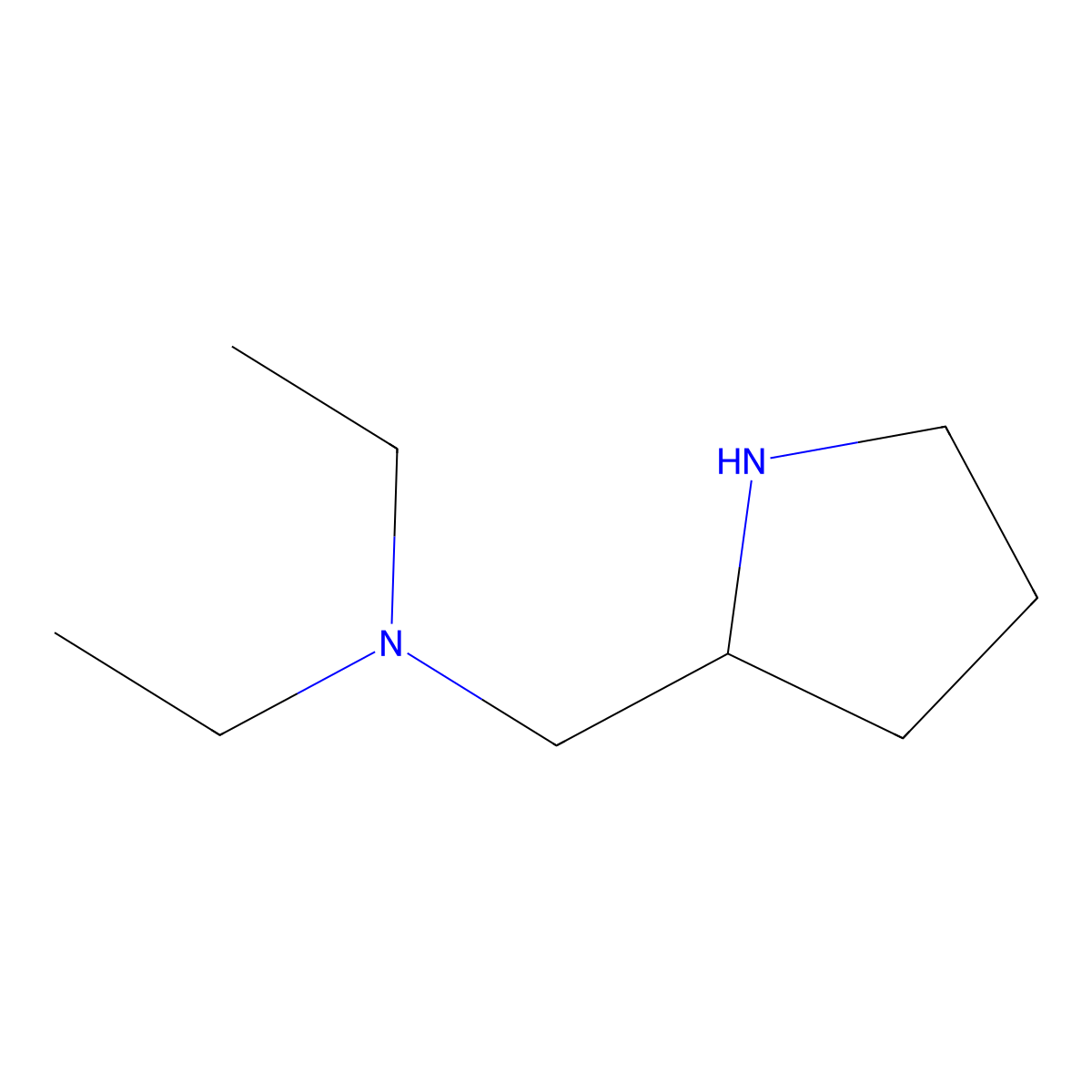 (S)-N-Ethyl-N-(pyrrolidin-2-ylmethyl)ethanamine molecular structure, CAS 51207-65-9