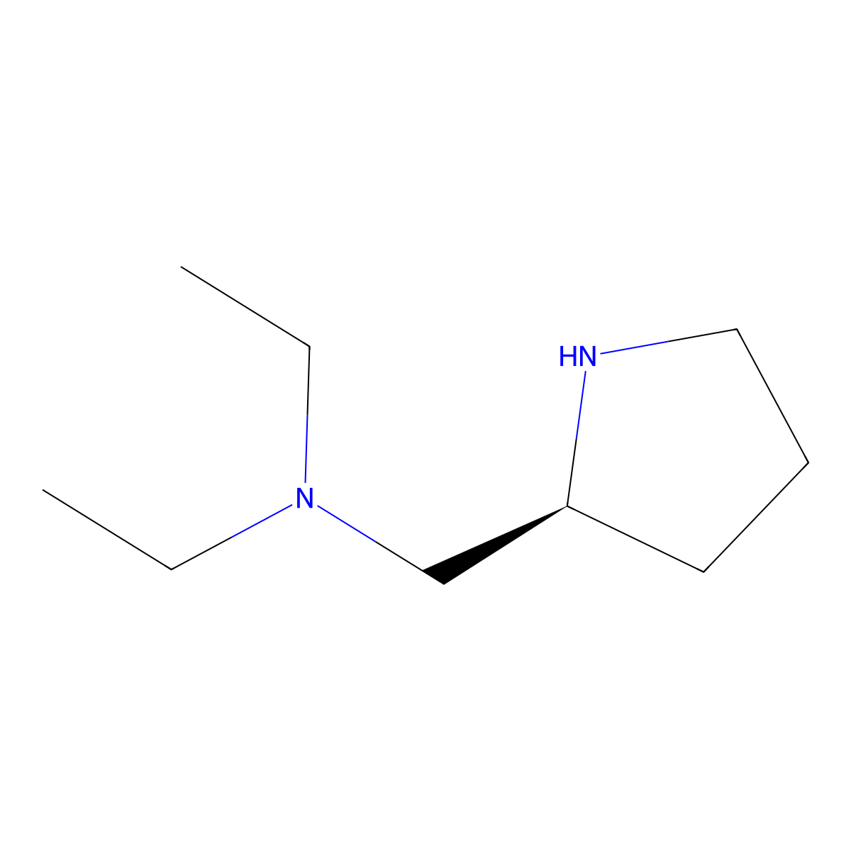 (S)-N-Ethyl-N-(pyrrolidin-2-ylmethyl)ethanamine molecular structure, CAS 51207-65-9
