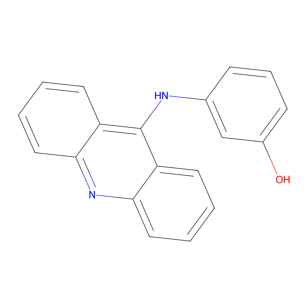 Phenol, m-(9-acridinylamino)- molecular structure, CAS 51208-19-6