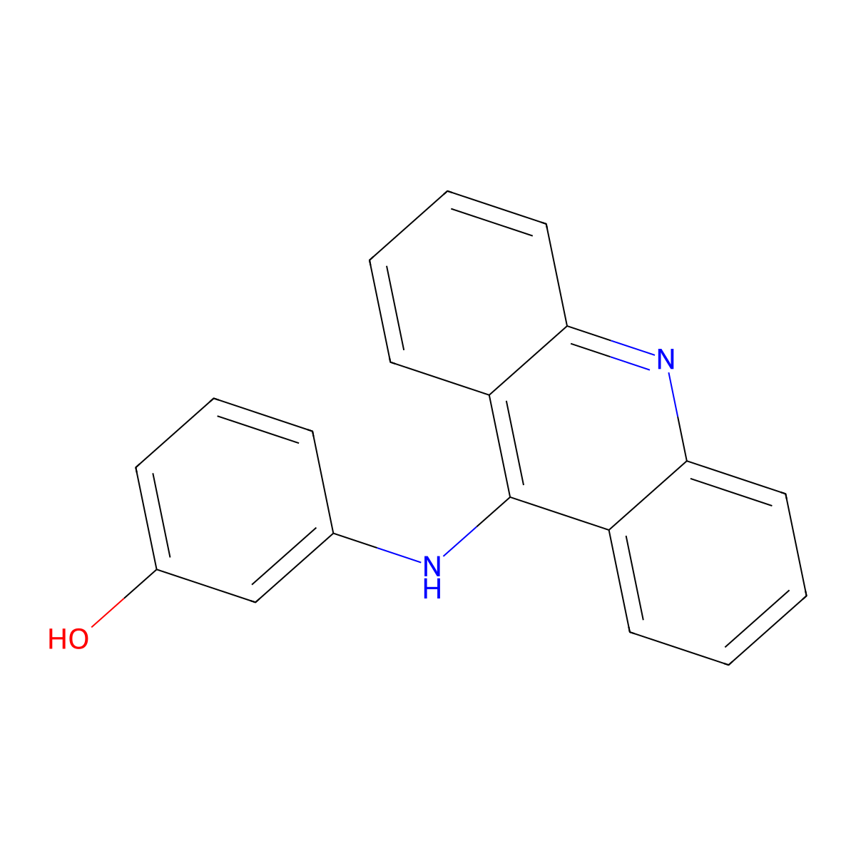 Phenol, m-(9-acridinylamino)- molecular structure, CAS 51208-19-6