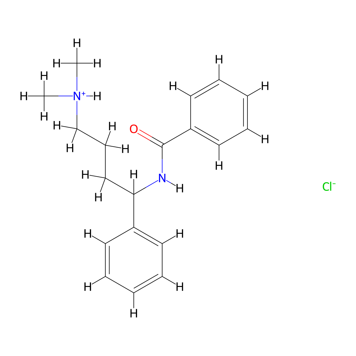 Benzamide, N-(alpha-(3-(dimethylamino)propyl)benzyl)-, hydrochloride molecular structure, CAS 51209-36-0
