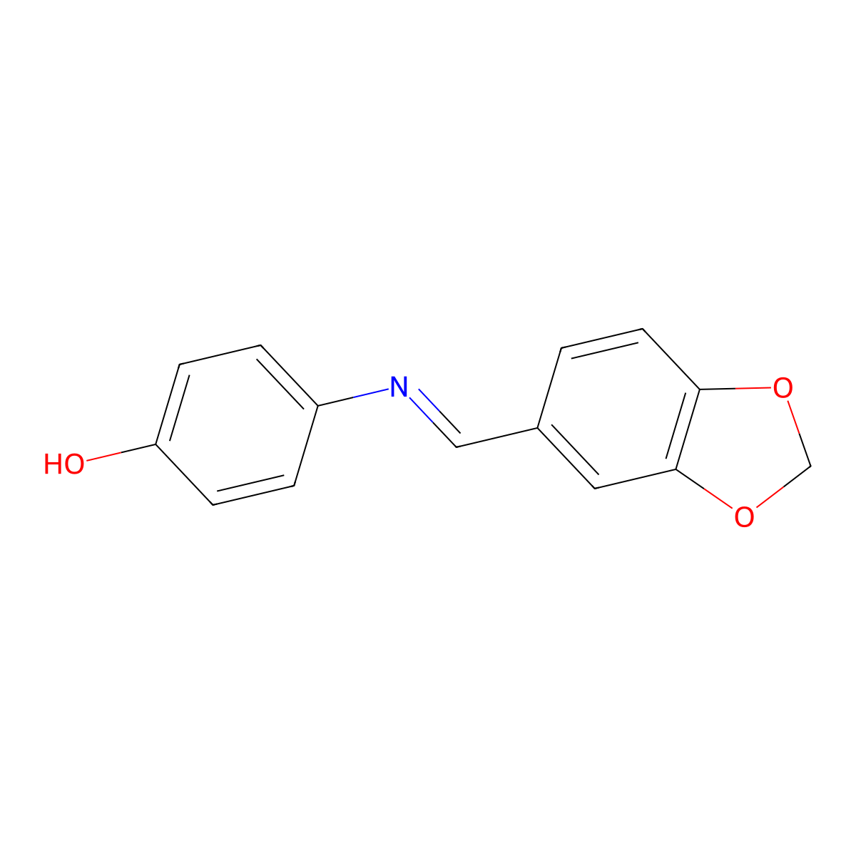 4-[(E)-(2H-1,3-benzodioxol-5-ylmethylidene)amino]phenol molecular structure, CAS 51209-73-5