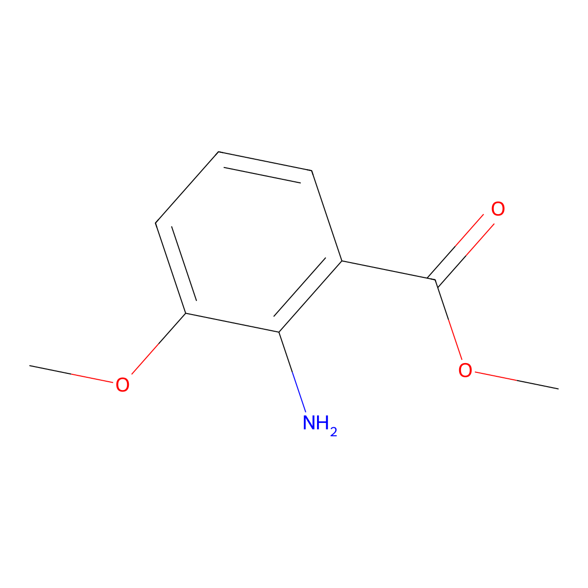 Methyl 2-amino-3-methoxybenzoate molecular structure, CAS 5121-34-6