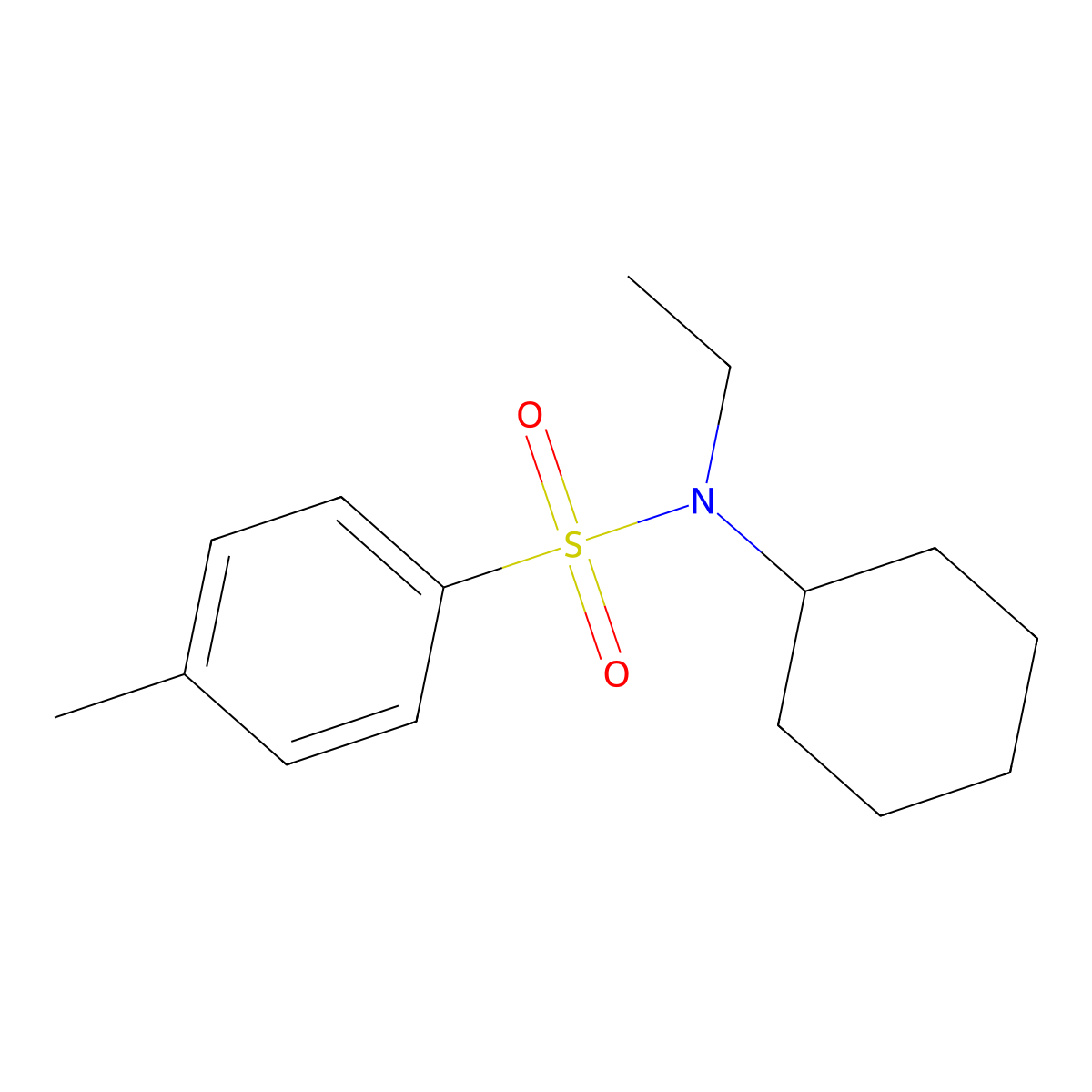 N-cyclohexyl-N-ethyl-4-methylbenzenesulfonamide molecular structure, CAS 51210-13-0