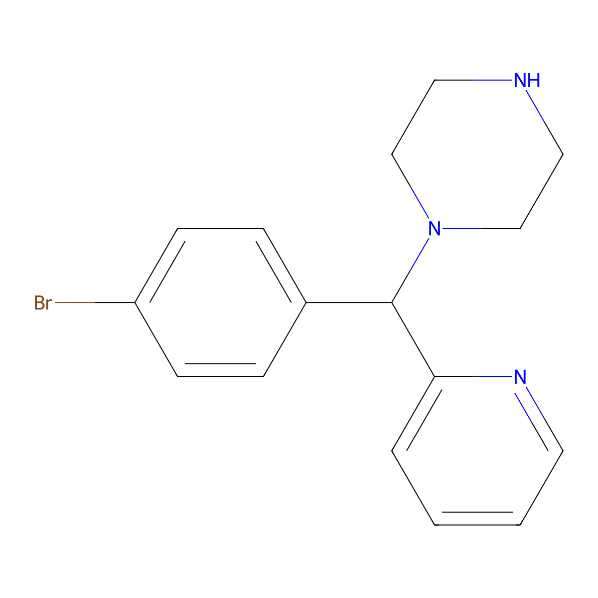 1-[(4-Bromophenyl)(pyridin-2-yl)methyl]piperazine molecular structure, CAS 512164-34-0