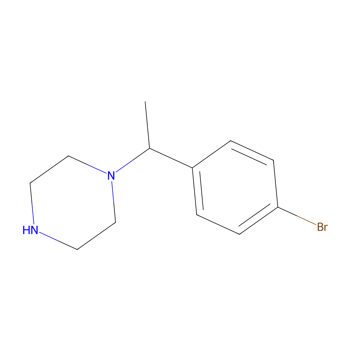 1-[1-(4-Bromophenyl)ethyl]piperazine molecular structure, CAS 512164-44-2