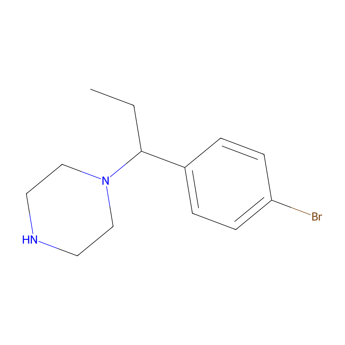 1-[1-(4-Bromophenyl)propyl]piperazine molecular structure, CAS 512164-50-0