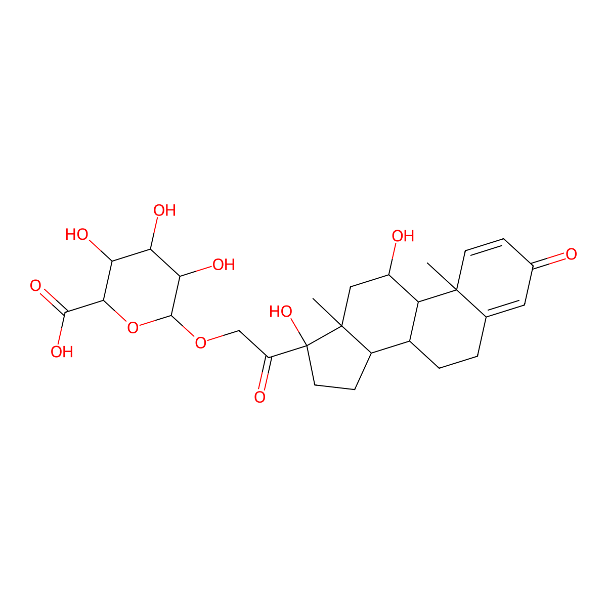 6-[2-(11,17-dihydroxy-10,13-dimethyl-3-oxo-7,8,9,11,12,14,15,16-octahydro-6H-cyclopenta[a]phenanthren-17-yl)-2-oxoethoxy]-3,4,5-trihydroxyoxane-2-carboxylic acid molecular structure, CAS 512165-95-6