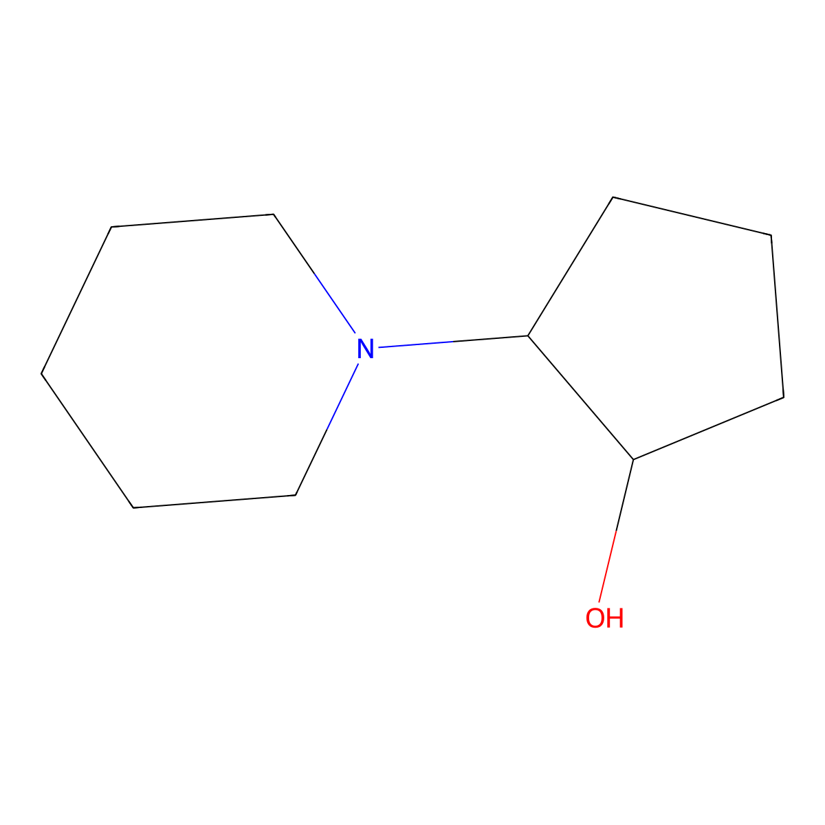 trans-2-Piperidin-1-ylcyclopentanol molecular structure, CAS 51217-01-7