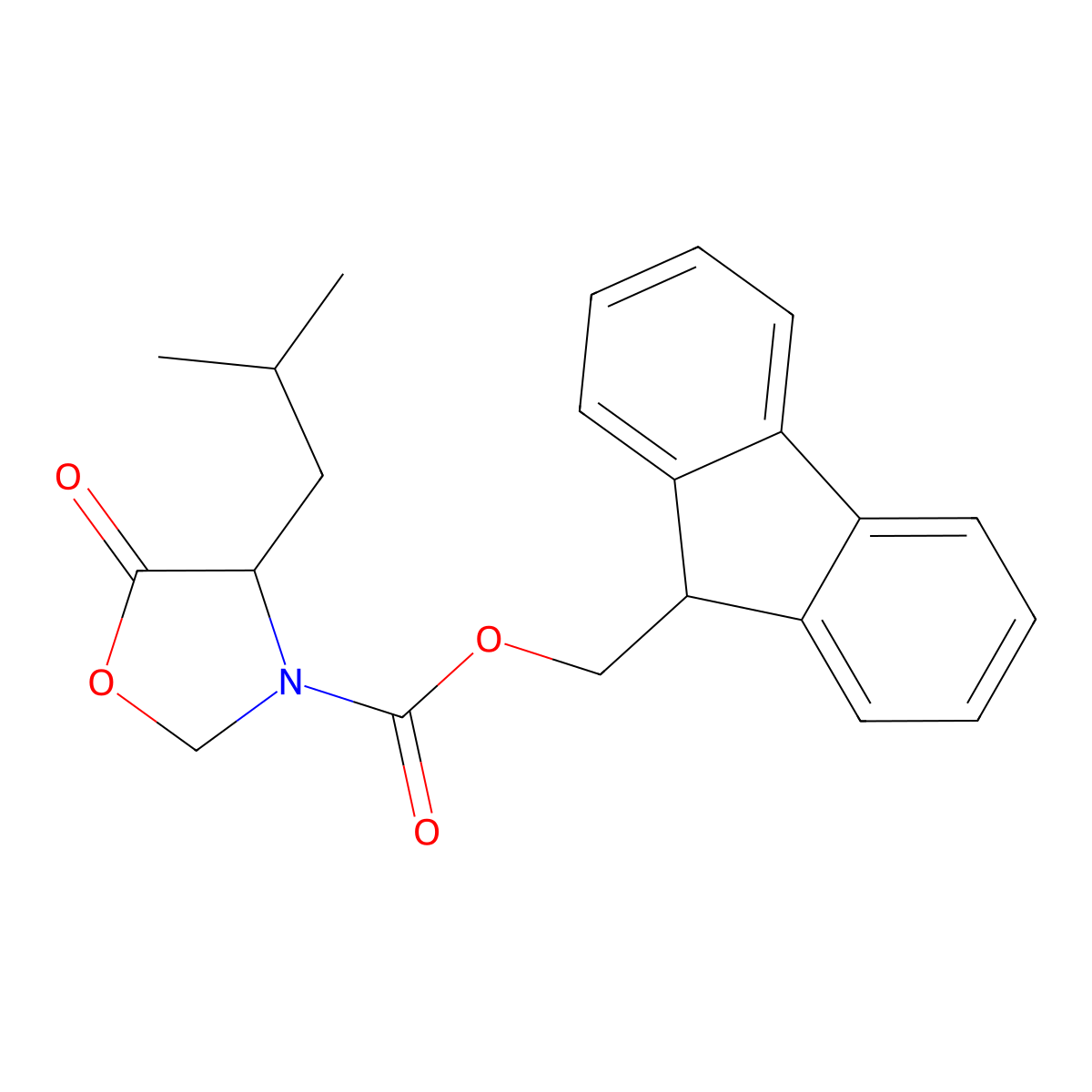 (9H-Fluoren-9-yl)methyl 4-isobutyl-5-oxooxazolidine-3-carboxylate molecular structure, CAS 512172-84-8