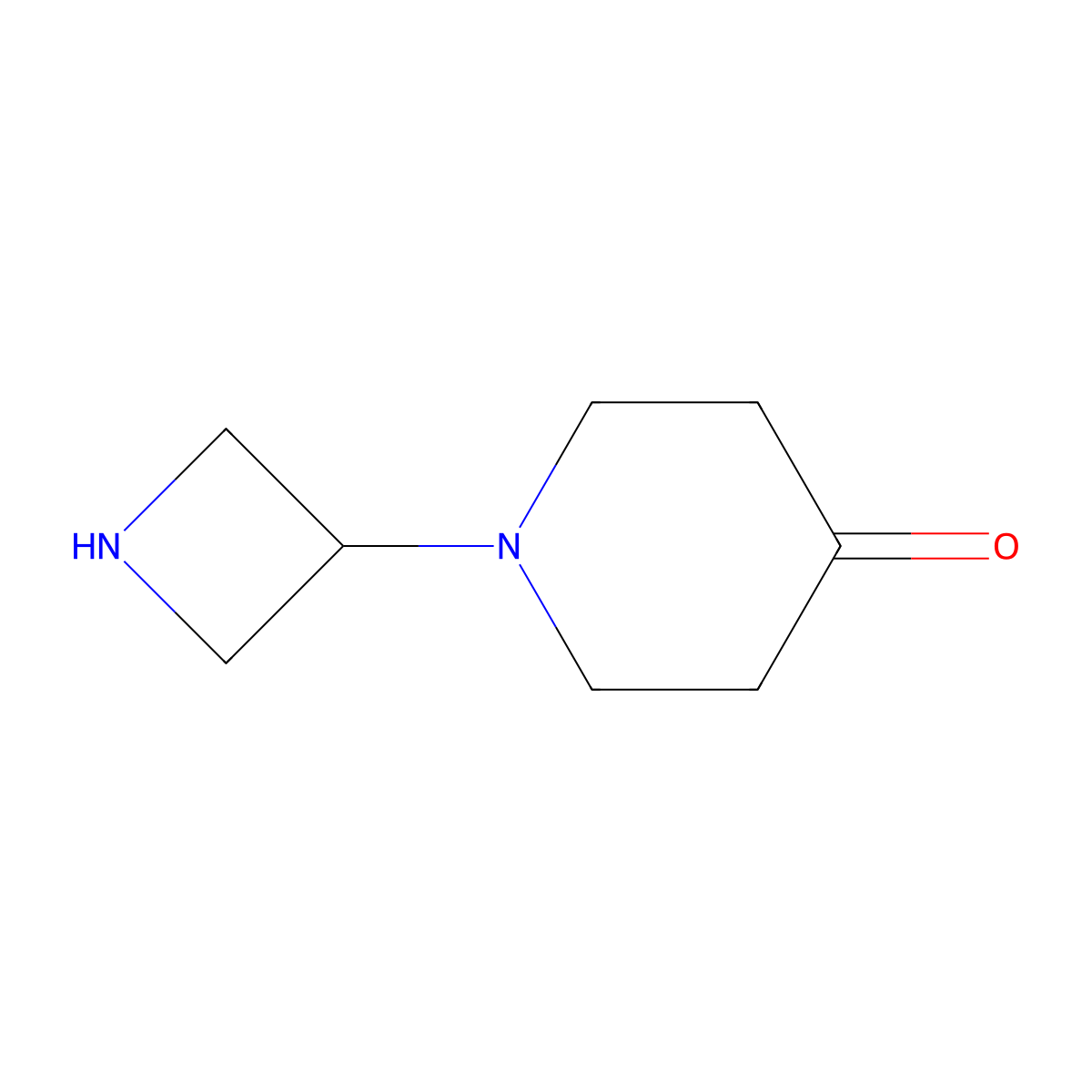 1-(Azetidin-3-yl)piperidin-4-one molecular structure, CAS 512173-52-3