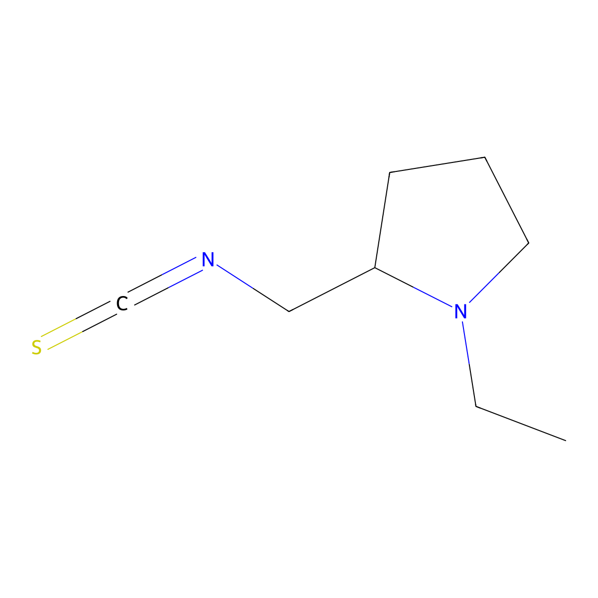 1-Ethyl-2-(isothiocyanatomethyl)pyrrolidine molecular structure, CAS 51218-09-8