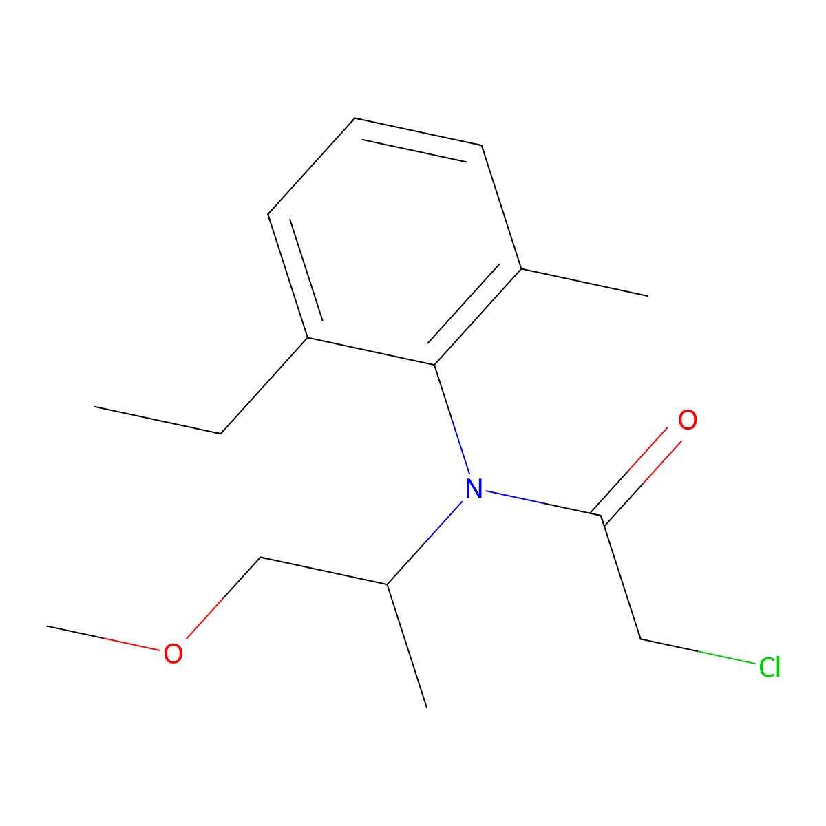 Metolachlor molecular structure, CAS 51218-45-2