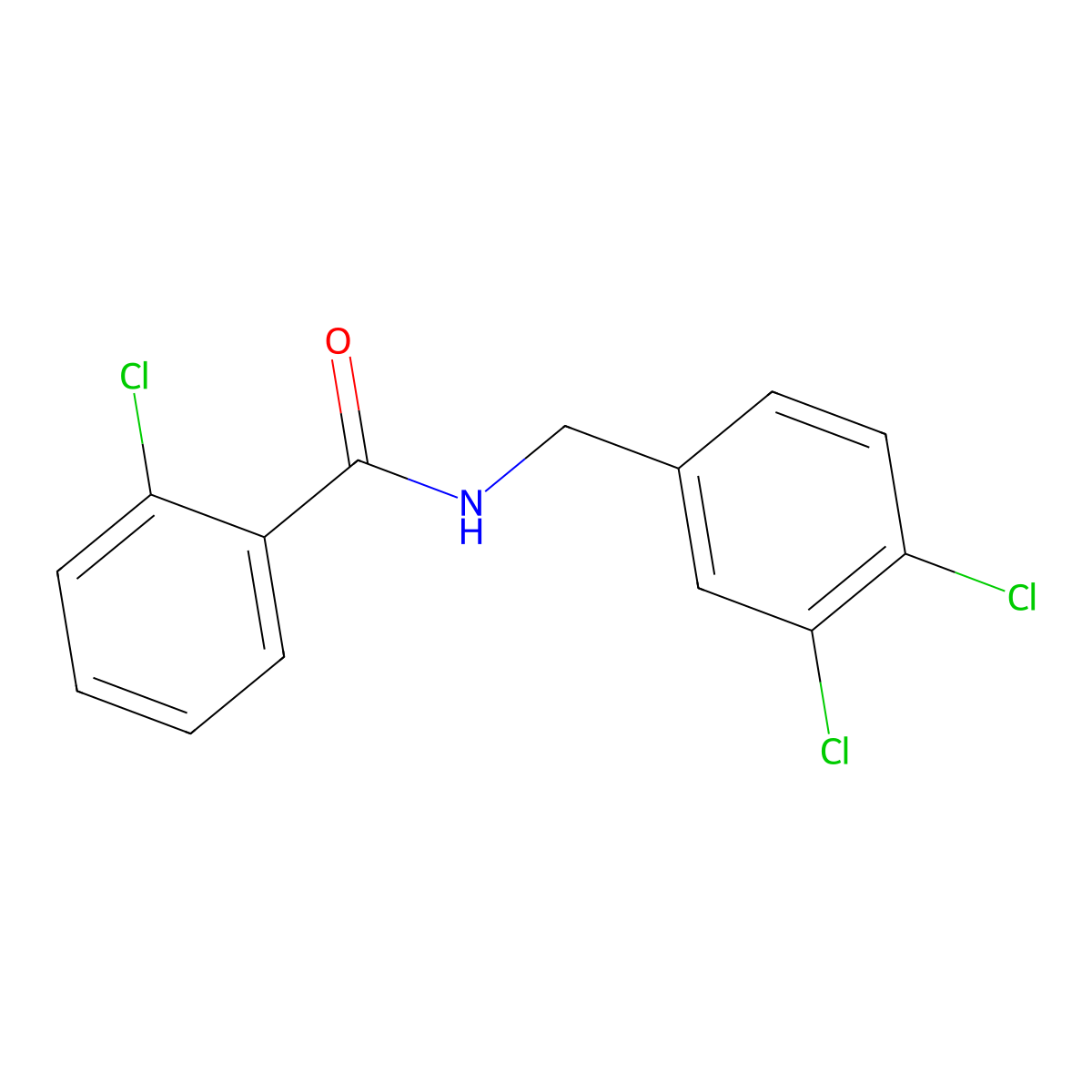 2-chloro-N-(3,4-dichlorobenzyl)benzamide molecular structure, CAS 512181-55-4