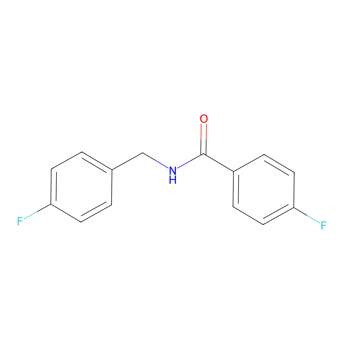 4-Fluoro-N-(4-fluorobenzyl)benzamide molecular structure, CAS 512181-73-6