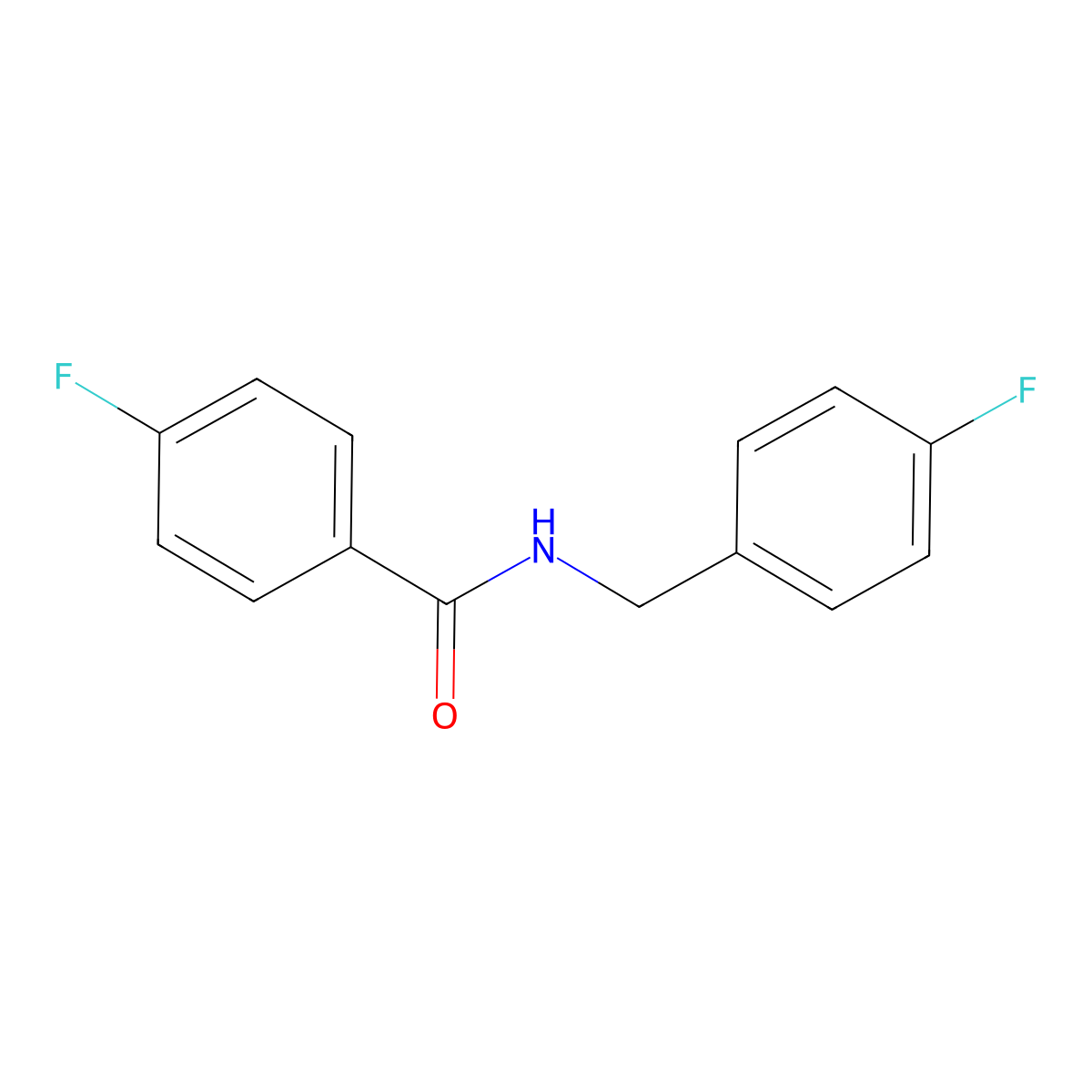 4-Fluoro-N-(4-fluorobenzyl)benzamide molecular structure, CAS 512181-73-6