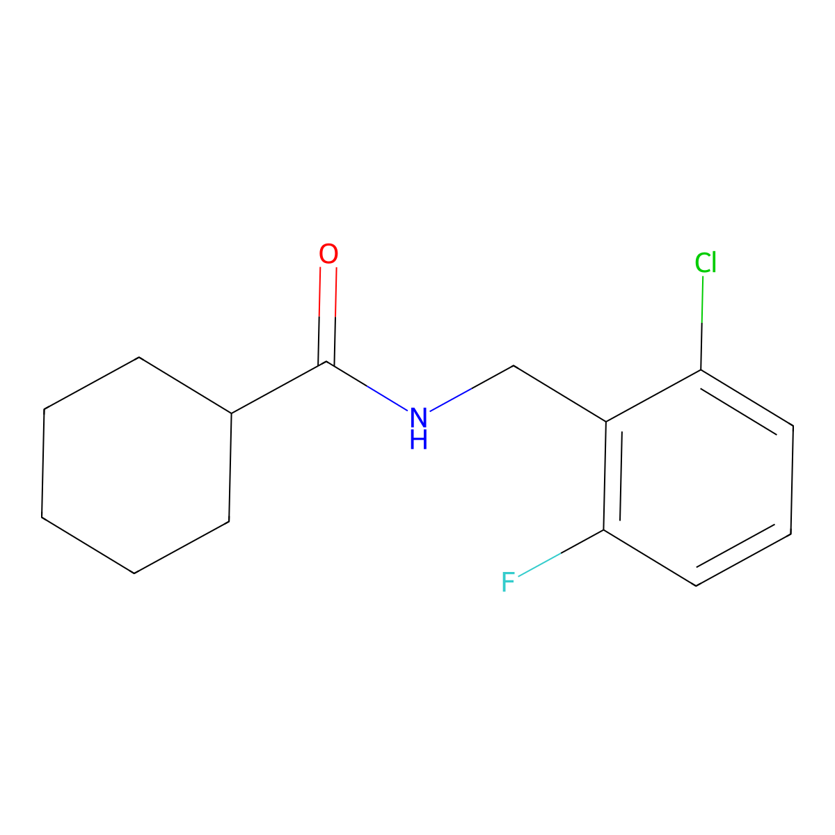 N-(2-chloro-6-fluorobenzyl)cyclohexanecarboxamide molecular structure, CAS 512181-74-7