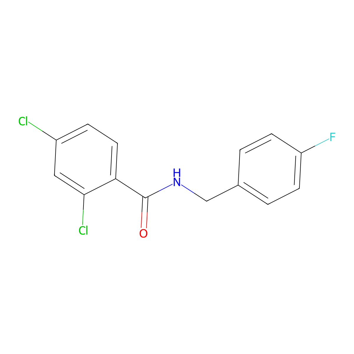 2,4-dichloro-N-(4-fluorobenzyl)benzamide molecular structure, CAS 512181-80-5
