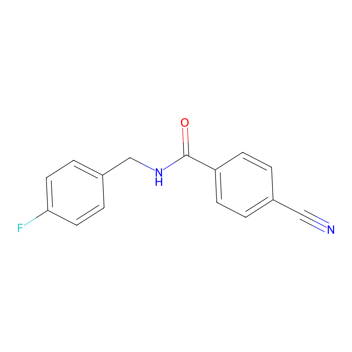 4-cyano-N-(4-fluorobenzyl)benzamide molecular structure, CAS 512181-82-7