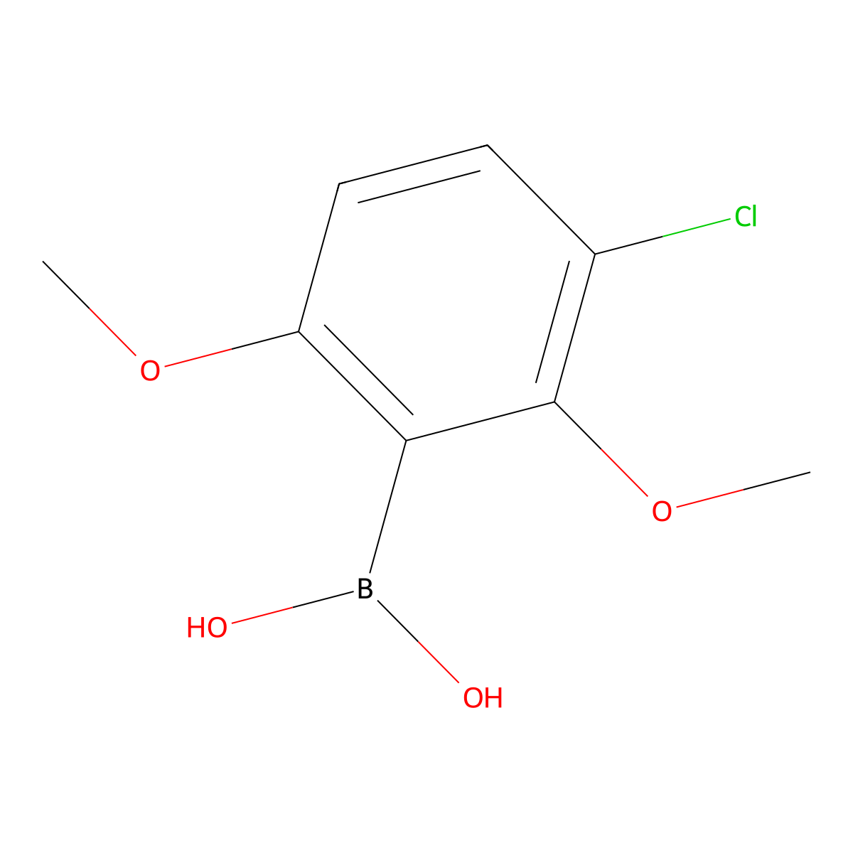 (3-Chloro-2,6-dimethoxyphenyl)boronic acid molecular structure, CAS 512186-37-7