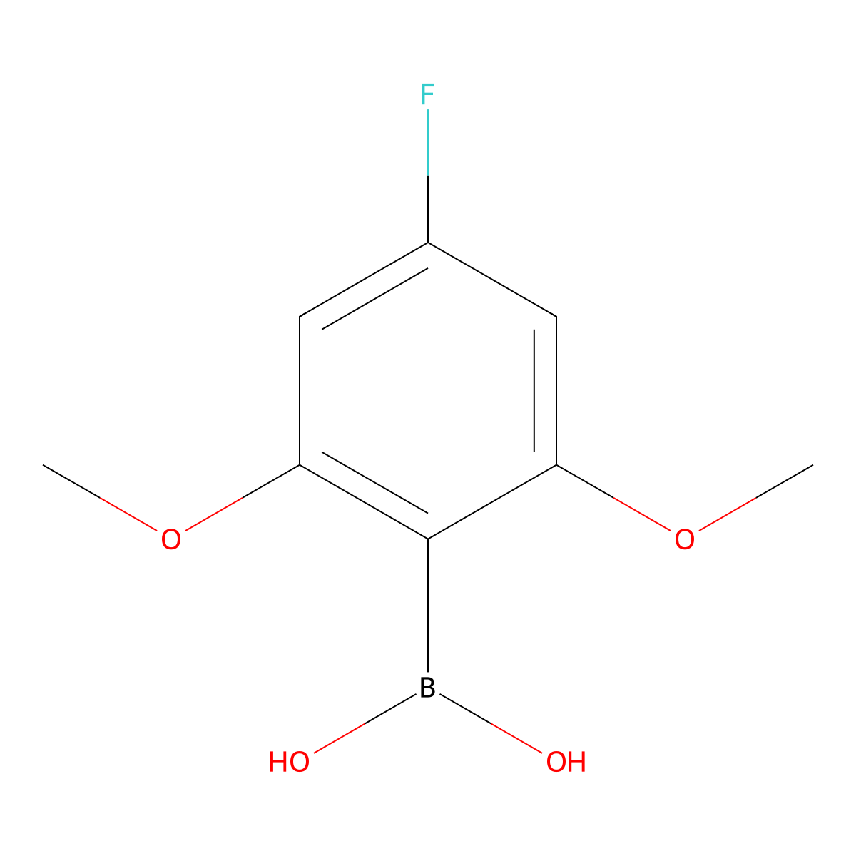 (4-Fluoro-2,6-dimethoxyphenyl)boronic acid molecular structure, CAS 512186-38-8